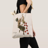 ヴィンテージバレンタインデービクトリアンレディーオンアスイング トートバッグ (クローズアップ)