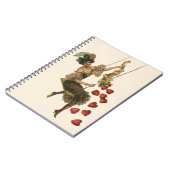 ヴィンテージバレンタインデービクトリアンレディーオンアスイング ノートブック (左側)