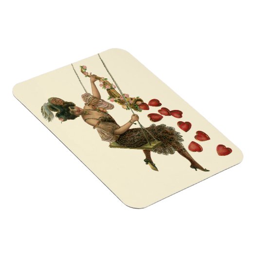 ヴィンテージバレンタインデービクトリアンレディーオンアスイング マグネット (右側)