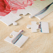 ヴィンテージバレンタインデービクトリアン、ハート付き女の子 ジグソーパズル (側面)