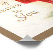 ヴィンテージバレンタインデービクトリアン、ハート付き女の子 ポスター (角)