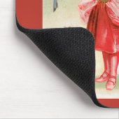 ヴィンテージバレンタインデービクトリアン、ハート付き女の子 マウスパッド (コーナー)