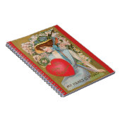 ヴィンテージバレンタインデービクトリアン、ハート付き女性 ノートブック (右側)