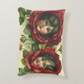 ヴィンテージバレンタインデービクトリアン、顔バラ アクセントクッション (裏面(縦))