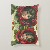ヴィンテージバレンタインデービクトリアン、顔バラ アクセントクッション (正面(垂直))
