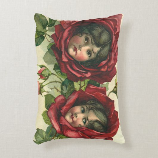 ヴィンテージバレンタインデービクトリアン、顔バラ アクセントクッション (正面(垂直))