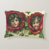 ヴィンテージバレンタインデービクトリアン、顔バラ アクセントクッション (裏面)