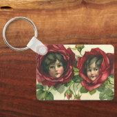 ヴィンテージバレンタインデービクトリアン、顔バラ キーホルダー (裏面)