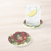 ヴィンテージバレンタインデービクトリアン、顔バラ コースター (側面)