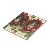 ヴィンテージバレンタインデービクトリアン、顔バラ タイル (側面)