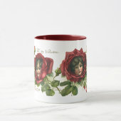 ヴィンテージバレンタインデービクトリアン、顔バラ マグカップ (中央)