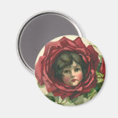 ヴィンテージバレンタインデービクトリアン、顔バラ マグネット (正面/裏面)