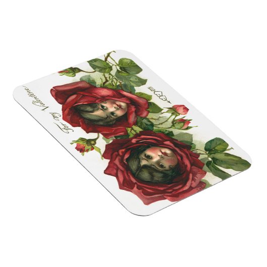 ヴィンテージバレンタインデービクトリアン、顔バラ マグネット (右側)