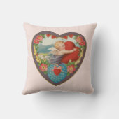 ヴィンテージバレンタインデービクトリアンCherubハート クッション (裏面)