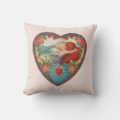 ヴィンテージバレンタインデービクトリアンCherubハート クッション (正面)