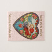 ヴィンテージバレンタインデービクトリアンCherubハート ジグソーパズル (横)