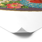 ヴィンテージバレンタインデービクトリアンCherubハート ポスター (角)