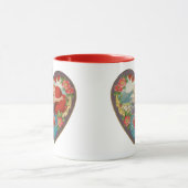 ヴィンテージバレンタインデービクトリアンCherubハート マグカップ (中央)