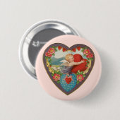 ヴィンテージバレンタインデービクトリアンCherubハート 缶バッジ (正面&裏面)