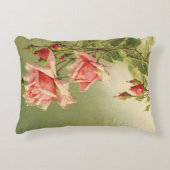 ヴィンテージバレンタインデーピンクガーデンビクトリアンバラ アクセントクッション (正面)