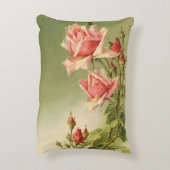 ヴィンテージバレンタインデーピンクガーデンビクトリアンバラ アクセントクッション (裏面(縦))