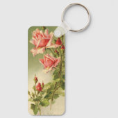 ヴィンテージバレンタインデーピンクガーデンビクトリアンバラ キーホルダー (裏面)