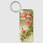 ヴィンテージバレンタインデーピンクガーデンビクトリアンバラ キーホルダー (正面)