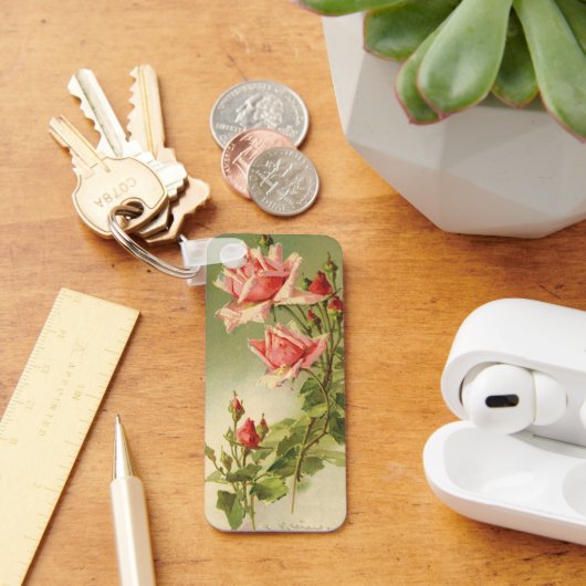 ヴィンテージバレンタインデーピンクガーデンビクトリアンバラ キーホルダー (デスク)