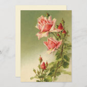 ヴィンテージバレンタインデーピンクガーデンビクトリアンバラ シーズンカード (正面/裏面)