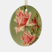 ヴィンテージバレンタインデーピンクガーデンビクトリアンバラ セラミックオーナメント (右)