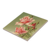 ヴィンテージバレンタインデーピンクガーデンビクトリアンバラ タイル (側面)