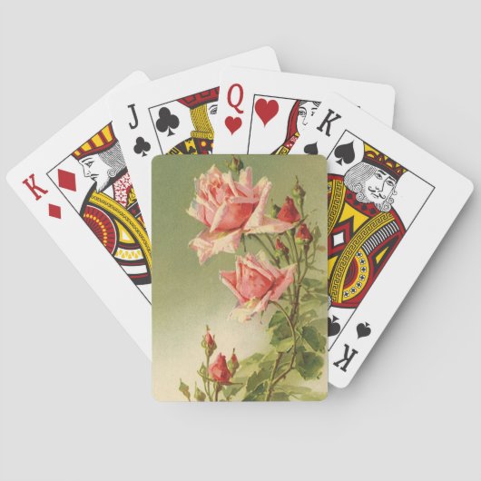 ヴィンテージバレンタインデーピンクガーデンビクトリアンバラ トランプ (裏面)