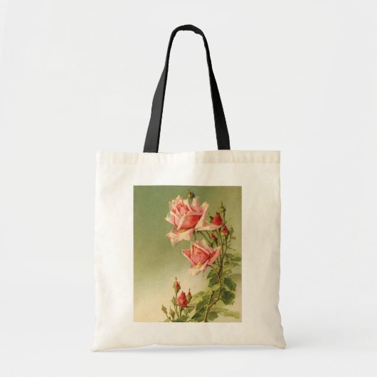 ヴィンテージバレンタインデーピンクガーデンビクトリアンバラ トートバッグ (正面)