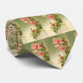 ヴィンテージバレンタインデーピンクガーデンビクトリアンバラ ネクタイ (ロール)