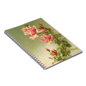 ヴィンテージバレンタインデーピンクガーデンビクトリアンバラ ノートブック (右側)