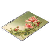 ヴィンテージバレンタインデーピンクガーデンビクトリアンバラ ノートブック (左側)