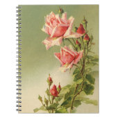 ヴィンテージバレンタインデーピンクガーデンビクトリアンバラ ノートブック (正面)