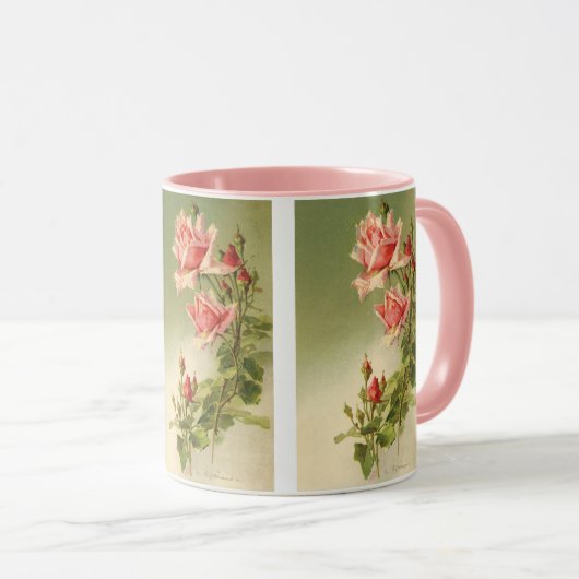 ヴィンテージバレンタインデーピンクガーデンビクトリアンバラ マグカップ (正面右)