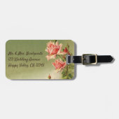 ヴィンテージバレンタインデーピンクガーデンビクトリアンバラ ラゲッジタグ (正面横)
