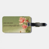 ヴィンテージバレンタインデーピンクガーデンビクトリアンバラ ラゲッジタグ (裏面横)
