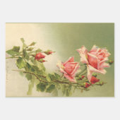 ヴィンテージバレンタインデーピンクガーデンビクトリアンバラ ラッピングペーパーシート (正面2)