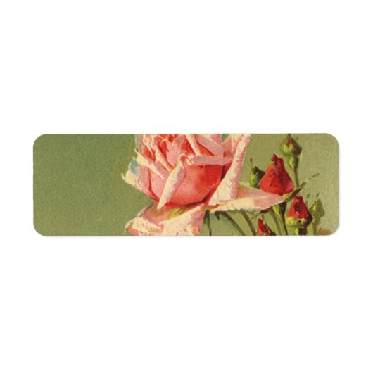 ヴィンテージバレンタインデーピンクガーデンビクトリアンバラ ラベル (正面)