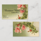 ヴィンテージバレンタインデーピンクガーデンビクトリアンバラ 名刺 (正面/裏面)