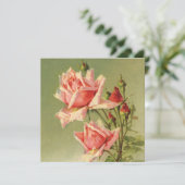 ヴィンテージバレンタインデーピンクガーデンビクトリアンバラ 招待状 (スタンド正面)