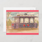 ヴィンテージバレンタインデーフランスのラブハト ポストカード (正面/裏面)