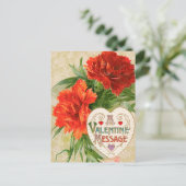 ヴィンテージバレンタインデーメッセージ、カーネーションフラワーズ シーズンポストカード (スタンド正面)