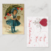 ヴィンテージバレンタインデーラブノート ノートカード (正面/裏面)