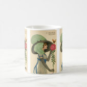 ヴィンテージバレンタインデーレッドローズバタフライ コーヒーマグカップ (中央)