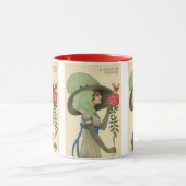 ヴィンテージバレンタインデーレッドローズバタフライ マグカップ (中央)