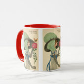 ヴィンテージバレンタインデーレッドローズバタフライ マグカップ (正面左)